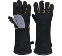 Gants extrêmement résistants au feu et à la chaleur, en cuir avec coutures en Kevlar, parfaits pour cheminée, cuisinière et four