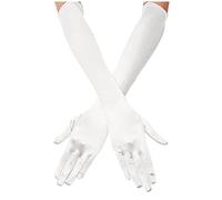 Gants Femme Hiver Chaud,Gants De Danse des Doigts pour Femmes De MariéE Gants Longs CoudéS Longueur des AnnéEs 1920 Gants D'OpéRa en Satin