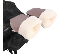 Gants for poussette - Moufles chaudes et épaisses for l'hiver, avec poignées intégrées, en matière douce, protection contre le froid, équipement(White)