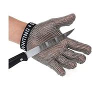 gants， Gants anti-coupures en acier inoxydable, gants de sécurité for chef boucher, gants de travail résistants aux coupures en métal for tailleur et menuisier(1pcs/S)