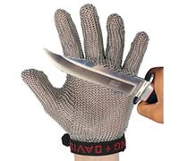 gants， Gants anti-coupures en acier inoxydable, gants de travail de sécurité for adultes, gants en cotte de mailles métalliques(1pcs/L)