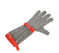 gants， Gants anti-coupures, gants résistants aux coupures avec bras allongés, gants de sécurité en cotte de mailles for chef, boucher, menuiserie, mains gauche et droite(Arm 15cm,1PCS/XXS)
