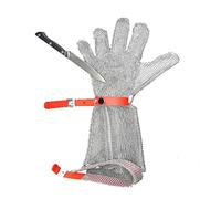 gants， Gants résistants aux coupures, gants de travail du bois avec chaîne en acier inoxydable, universels for droitiers et gauchers(Arm 8cm,1PCS/S)