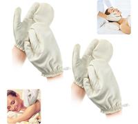 Gants Garshana en soie brute, gants de massage ayurvédiques pour femmes (2 paires)