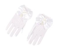 Gants habillés pour filles, jolies mitaines en résille à perles avec un design en dentelle délicate pour les mariages, les anniversaires et les événements de danse, gants de filles à fleurs