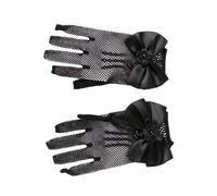 Gants habillés pour filles, jolies mitaines en résille à perles avec un design en dentelle délicate pour les mariages, les anniversaires et les événements de danse, gants de filles à fleurs