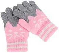 Gants Hiver Automne Chaud Mitaines Plein-doigts Tricot Moufles Chaton Gants Ski Snowboard Ecole Vélo Marche pour Enfant Fille Garçon 2-6 Ans