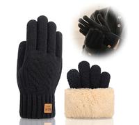 Gants Hiver Homme Femme Tactiles, Mitaines Chaudes Thermiques avec Doublure Polaire pour Ski Velo Randonnee, Gants Chauffants Outdoor Mixte