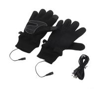 Gants Hiver Sport pour chauffage USB Fleece et PU Gants Hiver | pour chauffage électrique intégré, bouts des doigts tactiles, protection coupe-vent, idéal ski (Black Constant temperature)