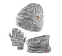 Gants Hommes Bleu Foulard Ensembles Tricoté Enfant Bonnet Tactile Moufles Chauffe-cou pour Filles 5 14 Écharpe Bonnet, gris foncé, taille unique