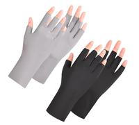 Gants hydratants de 2 paires pour femmes Gants de lotion taille moyenne pour les mains sèches Half doigt respirant la peau polyester polyester les mitaines en et gris pour la main e