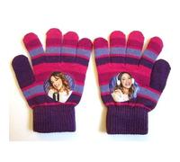 Gants imprimé Violetta Disney, violet et rose.