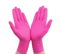 Gants jetables en latex pour le nettoyage des aliments gants pour le nettoyage de la maison et du jardin en caoutchouc rose rouge taille S lot de 50