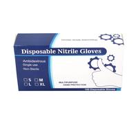 Gants jetables en nitrile en boîte distributrice - 200 pièces taille M / medium - non stériles
