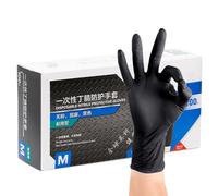 Gants jetables en nitrile | Gants jetables en nitrile alimentaire, gants noirs en nitrile 100X pour la cuisine, la maison, le nettoyage
