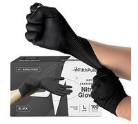 Gants jetables en nitrile - Taille XL - 100 - Extra épais - 4,5 mm - Sans poudre - Sans latex - Gants d'examen chirurgical - Gants de cuisine de qualité alimentaire