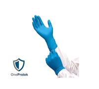 Gants jetables nitrile non poudrés manchettes longues - Boîte de 100 gants - Taille L