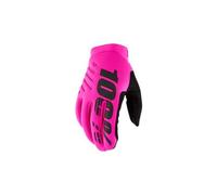 Gants longs 100 brisker femme rose fluo noir