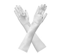 Gants longs blancs en satin