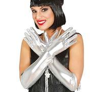 Gants Longs Brillants Argent