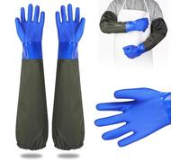 Gants Longs en Caoutchouc Ksvaye Protection Chimique Imperméable Nettoyage Étang (1 Paire, 70 cm)