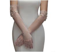 Gants longs en maille perlée Ivoire Élégant Mariage