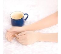 Gants longs en nylon transparent pour homme et femme, design en maille filet respirant transparent avec coupe ultra fine sans couture, gants élégants de couleur unie pour robe de soirée (peau clair)