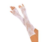 Gants longs en résille florale sans doigts femme Leg Avenue Blanc TU