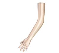 Gants longs en satin Gants à doigts connectés brillants l'huile satinée ultra longs élastiques habillés pour Soirée(Beige,XL)