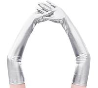 Gants Longs Femme, Gants Halloween, Gant Argent Long, Gants Femme 1920, Gants de Soirée Glamour, Élégants, pour Fêtes, Opéras, Bals, Mariage