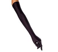 Gants longs krautwear® de soirée/mariage en satin pour femme - Noir - Taille unique