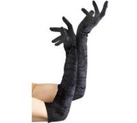 Smiffys Gants en velours noirs, longueur