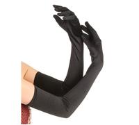 Gants longs noirs pour femme - satiné chic - accessoire déguisement charleston ou cabaret