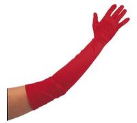 P'TIT CLOWN - 39330 - Paire de Gants Longs - Long Gloves - Accessoire de Déguisement pour Carnaval, Nouvel An, Années 20, Flapper, Halloween, Soirées Costumées - 56 cm - Rouge