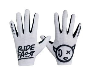 Gants longs sans scratch compatible ecran tactile Gist Faster Ride Blanc
