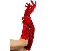 Gants Longs Satinés de Tentatrice Rouge 20s Femmes Déguisement 45.7cm Rouge Neuf
