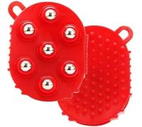 Gants lymphatiques, gants de drainage lymphatique pour femmes, boule de massage portable, rouleau pour le corps, outil de soulagement musculaire avec, rouleau de massage à 360 degrés (Rouge)