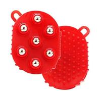 Gants lymphatiques, gants de drainage lymphatique pour femmes, boule de massage portable, rouleau pour le corps, outil de soulagement musculaire avec, rouleau de massage à 360 degrés (Rouge)