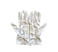 Gants Maçonnique Officier Nylon fermeture bouton pression. (Blanc, 7)