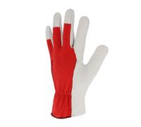 Gants manutention légère Paume fleur de chèvre Dos interlock rouge - SINGER - CCHV56IR T10
