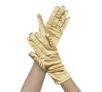 Gants Mariage Femme en Satin Gant Mariée Court Mitaines Gothique Elégants Gants Soirée Fête Robe Gloves pour Opéra Bal Performance Fête Wedding Partie Photographie Halloween