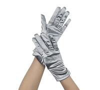 Gants Mariage Femme en Satin Gant Mariée Court Mitaines Gothique Elégants Gants Soirée Fête Robe Gloves pour Opéra Bal Performance Fête Wedding Partie Photographie Halloween
