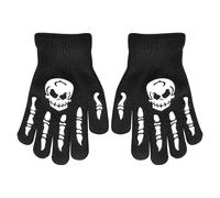 Gants Matture Ossei De Crâne - Gants De Squelette À Demi-Doigts | Enfants Matens Cicling Halloween | Crâne Sans | Glow In The Dark Mascarade | Accessoire Pour Enfants Halloween Pour Age Co