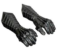 Gants médiévaux chevaliers gothiques en acier 18 g, blanc, XL