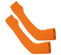 Gants mitaines d'hiver en tricot solide pour femme - Mitaines longues - Orange - Taille unique