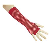 Gants mitaines longues résille rouge - P'TIT Clown - Taille unique adulte - Mixte