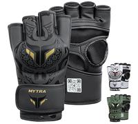 Gants MMA Hommes et Femmes - Conception de Paume Ouverte Respirante Gants Sparring MMA avec Support de Poignet pour Kickboxing, Muay Thai, Combat en Cage et Arts Martiaux (Noir, S/M)
