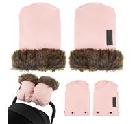 Gants MoMi (chauffe-mains) pour landaus et poussettes. Tissu polaire, fourrure amovible, chauds, imperméables, fermeture à bouton-pression