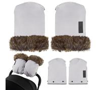 Gants MoMi (chauffe-mains) pour landaus et poussettes. Tissu polaire, fourrure amovible, chauds, imperméables, fermeture à bouton-pression