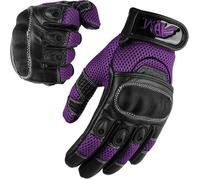 Gants Moto Femme Homologués CE Cuir Été Mi-saison Tactile Gants Moto Scooter Femme Taille XS S M L Marquage CE Noir Rose Violet S